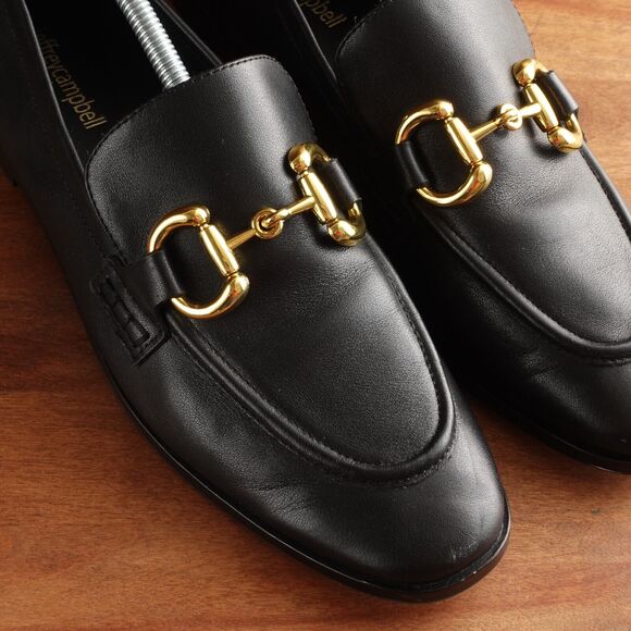 Jeffrey Campbell Loafer Womens SZ 9.5 BLK Velviteen Leather Slip On Horse Bit - Picture 4 of 13